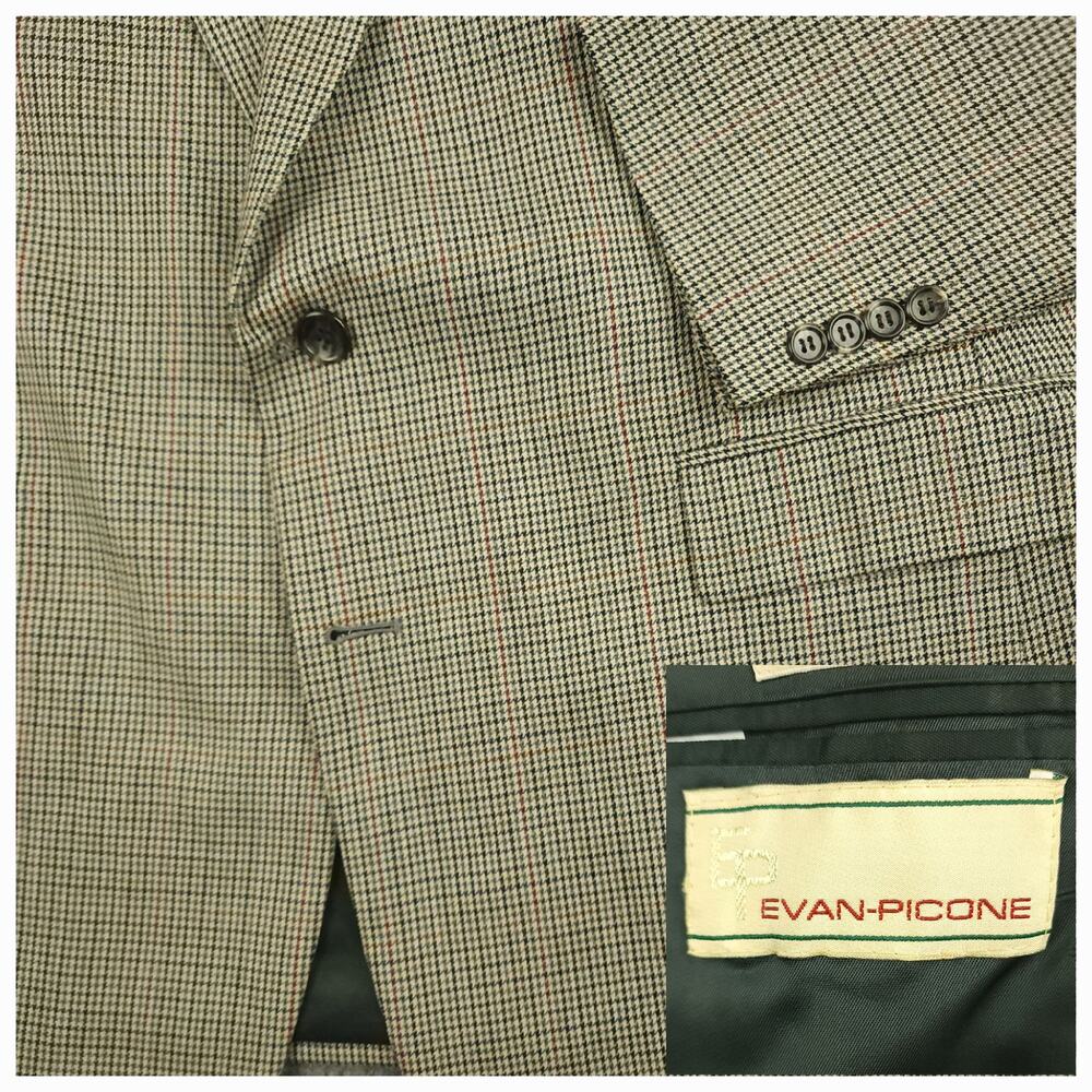 Vtg 90s Ivy Style Gun Club Check Sport Coat Mens 44R Summer Casual Wool Classic